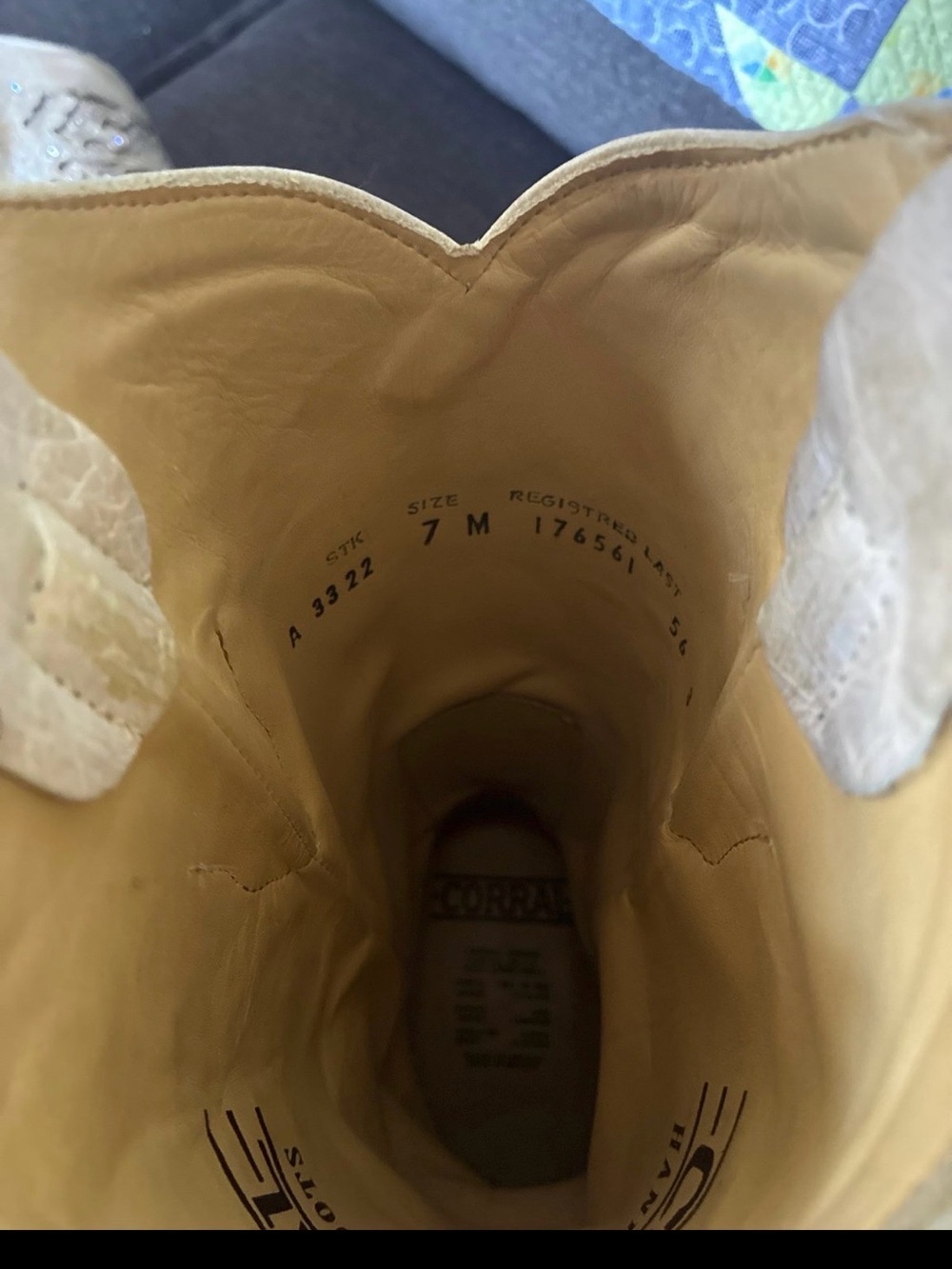 Embellished Cream Western Cowboy Boots - Women's Corral 7 - Picture 9 of 10